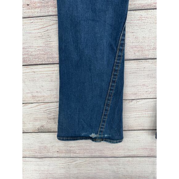 True Religion Joey Flare Button Flaps Jeans Womens 30 Blue Medium Wash Denim - Picture 7 of 12